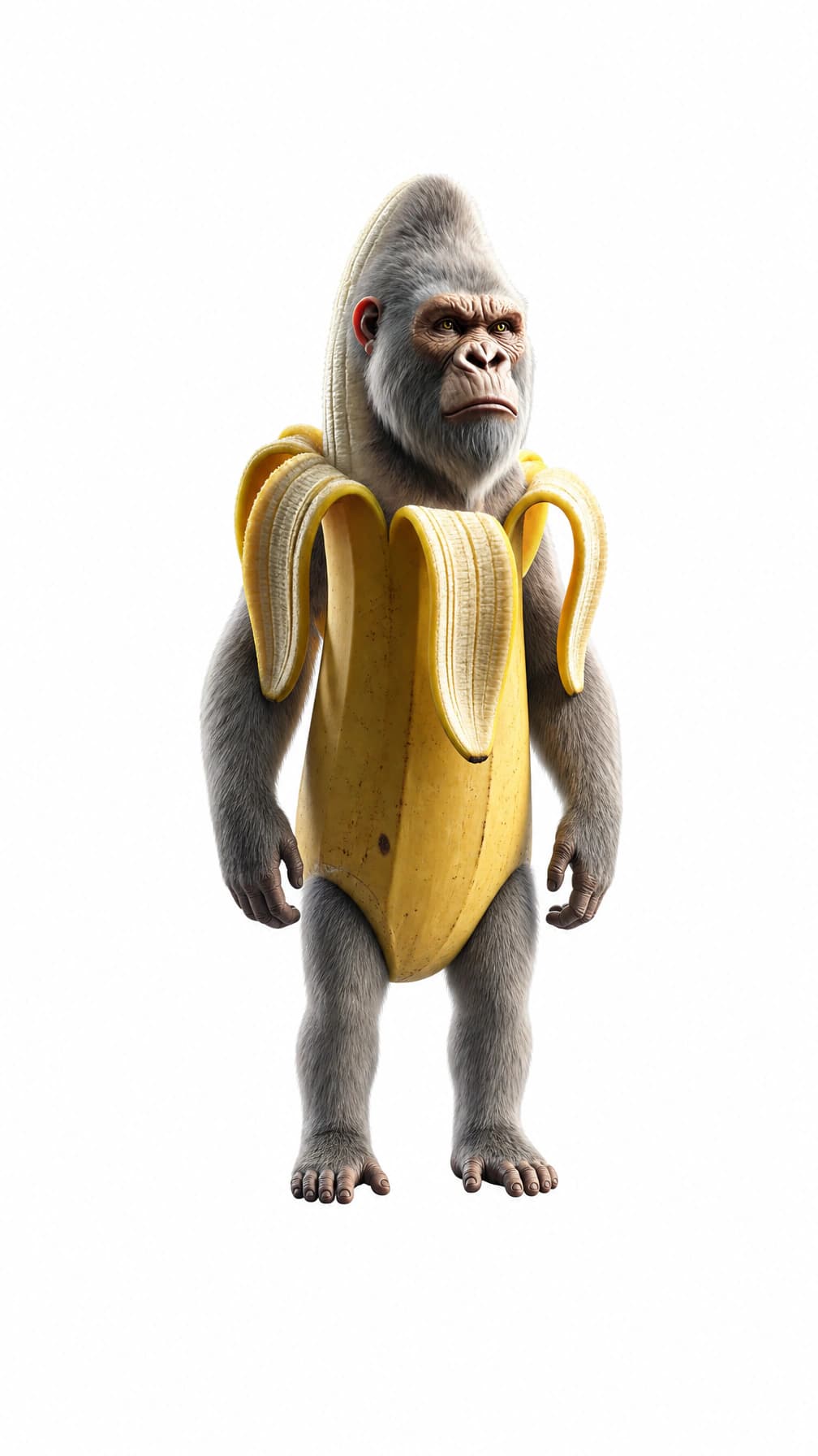 Gorillini Bananini white background