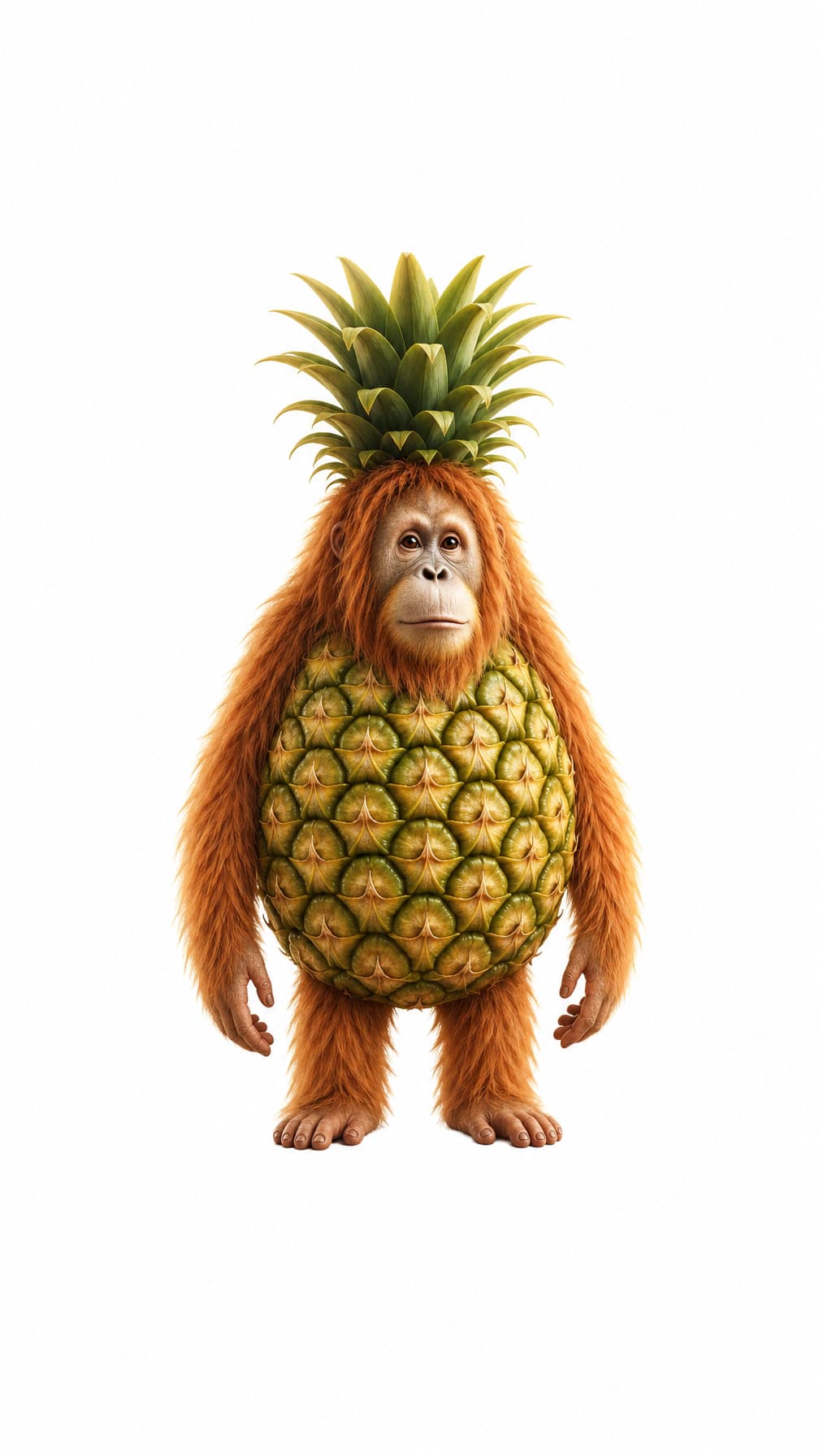 Orangutini Ananasini white background