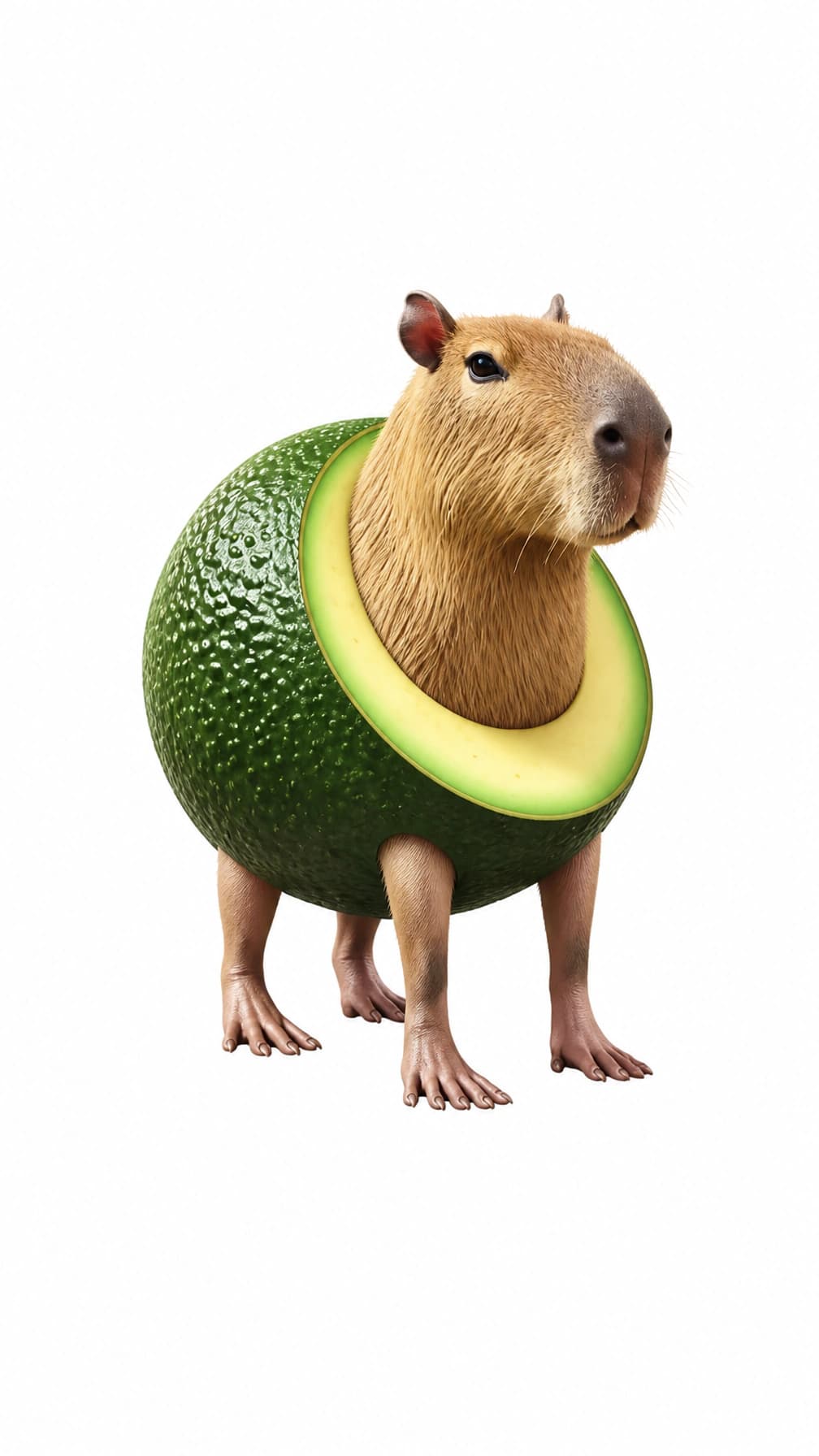 Pipi Avocado white background