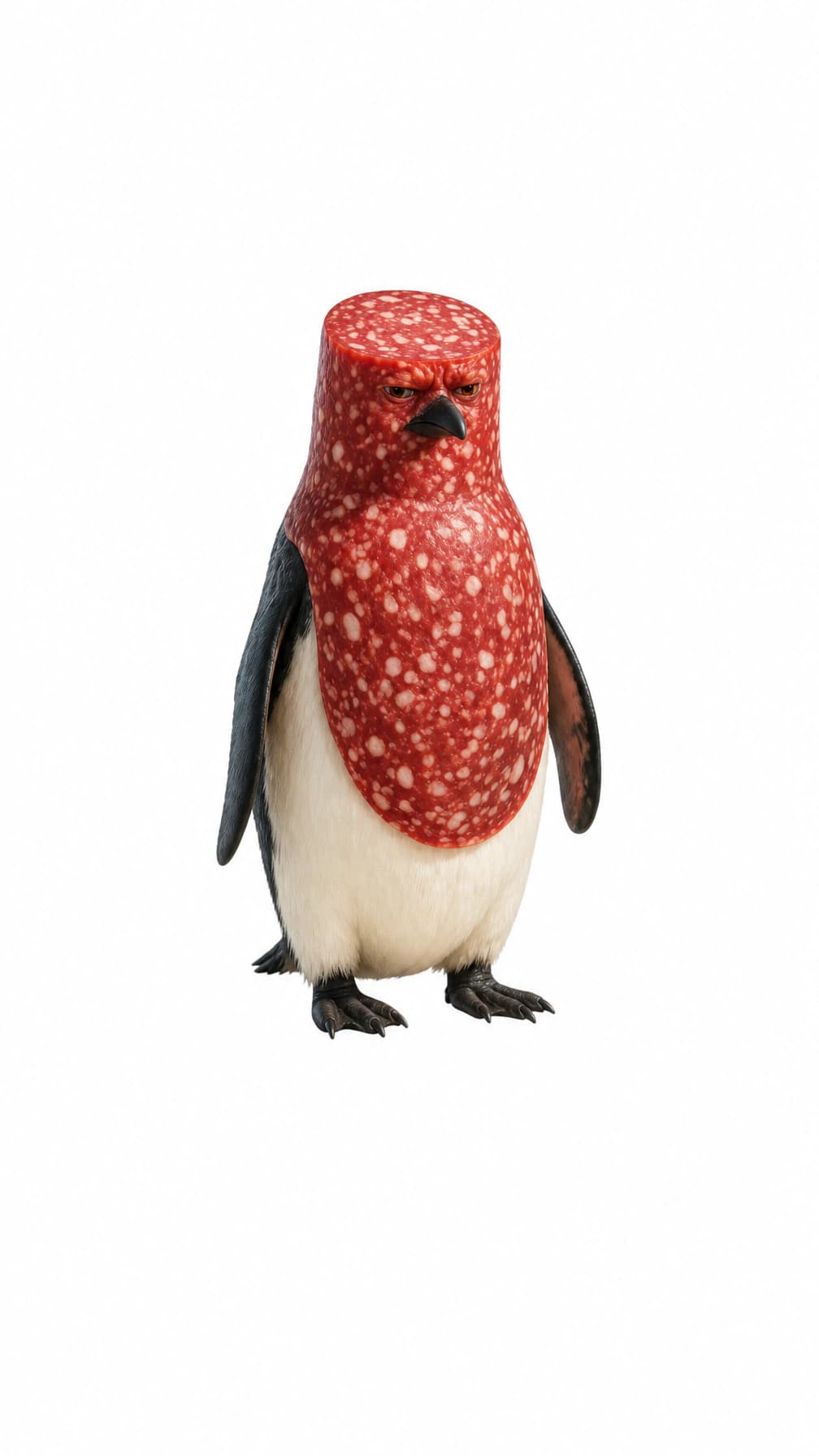 Salamino Penguino white background