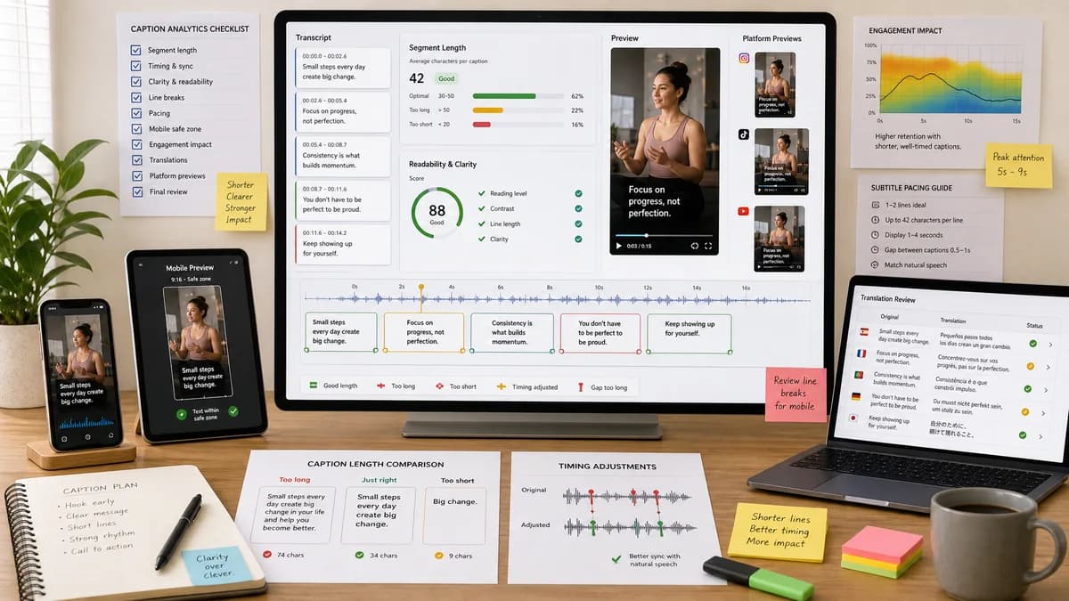 Caption Analytics illustration for caption generator production