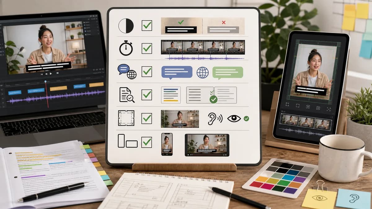 Caption QA Checklist section 4 illustration for caption generator production