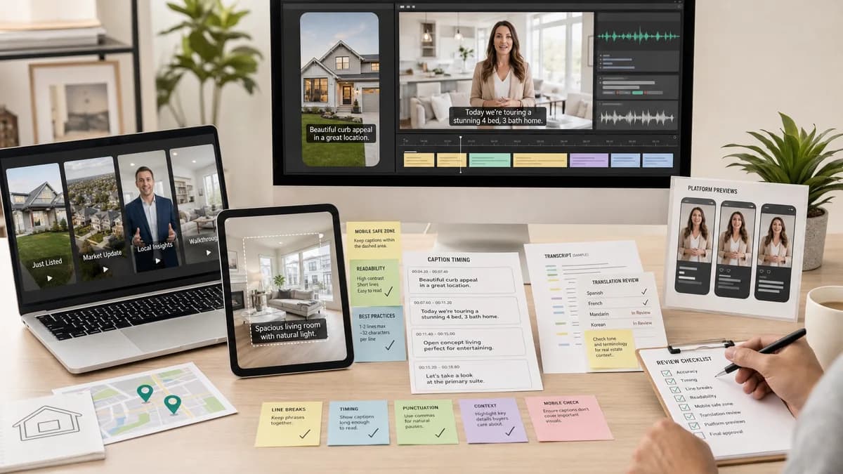Captions for Real Estate Videos illustration for caption generator production