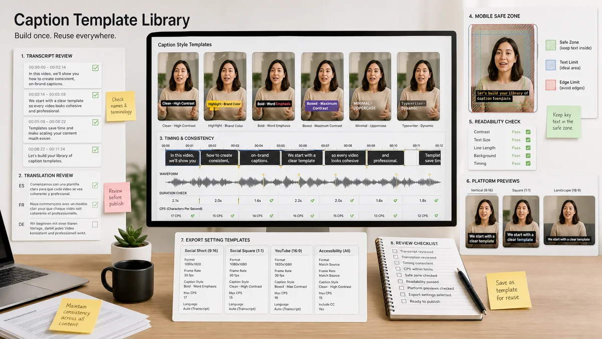 Caption Template Library Guide for Video Captions
